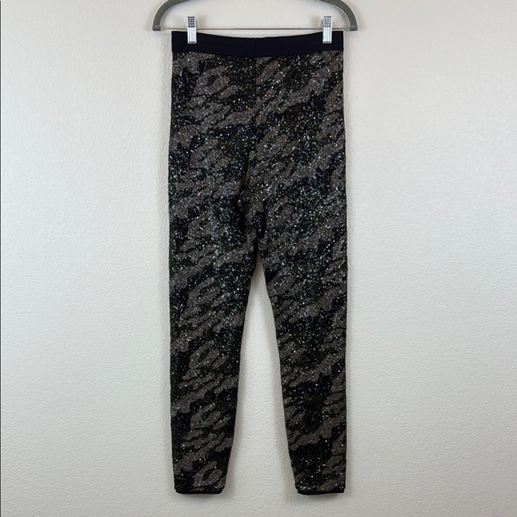 BCBGMAXAZRIA Dena Green and Black Camo Sequin Leggings Size Small - Picture 6 of 10